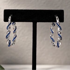 14K Gold Plated Oval Hoop Earrings 925 Sterling Silver Post Twist Huggie Hoop